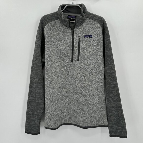 Patagonia Gray Better Sweater 1/4 Zip Fleece Pullover Sweatshirt size L Men's * - Picture 1 of 8